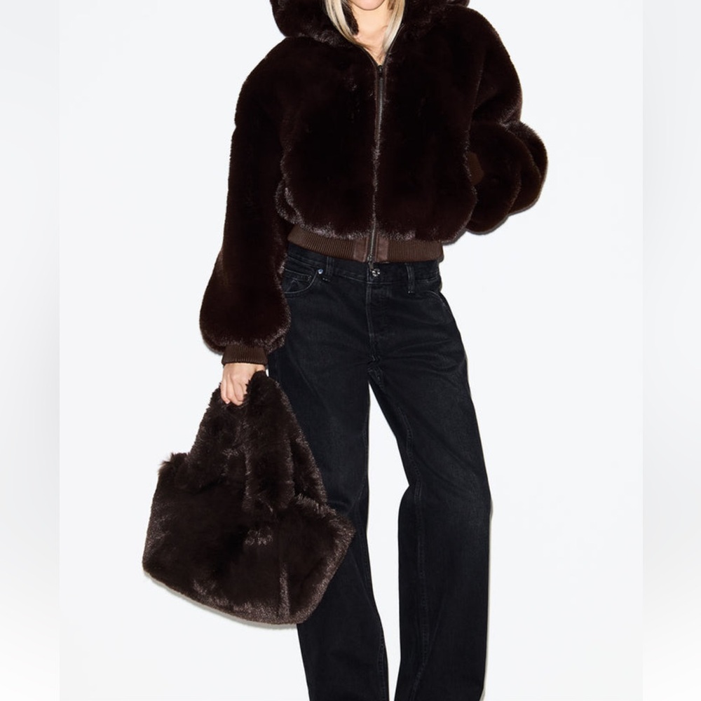 SKIMS faux fur tote